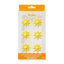 Picture of 6 TWO TONE SUGAR DAISIES YELLOW